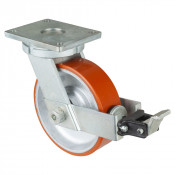 Roulette Pivotante à frein Charge Lourde Polyuréthane - Ø250mm - 1600kg