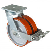 Roulette Pivotante à frein Charge Lourde Polyuréthane - Ø250mm - 2000kg