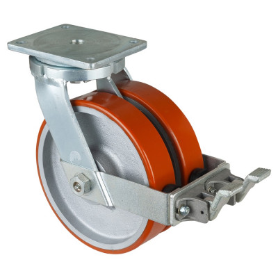 Roulette Pivotante à frein Charge Lourde Polyuréthane - Ø250mm - 2000kg