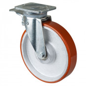 Roulette Pivotante à frein Charge Lourde Polyuréthane - Ø250mm - 600kg