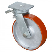 Roulette Pivotante à frein Charge Lourde Polyuréthane - Ø300mm - 2000kg