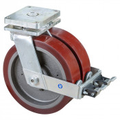 Roulette Pivotante à frein Charge Lourde Polyuréthane - Ø400mm - 7000kg