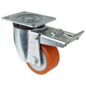 Roulette Pivotante à frein Charge Lourde Polyuréthane - Ø80mm - 250kg