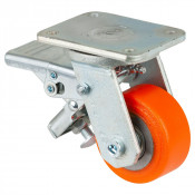 Roulette Pivotante à frein Charge Lourde Polyuréthane - Ø80mm - 250kg