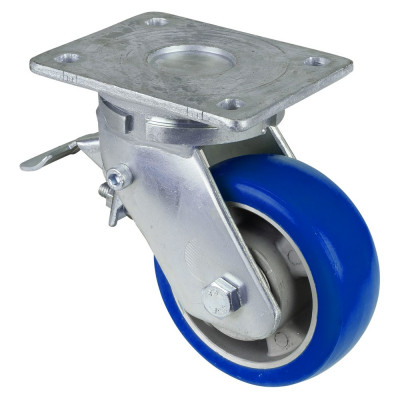 Roulette Pivotante à frein Charge Lourde Polyuréthane moulé Besothane - Ø125mm - 450kg