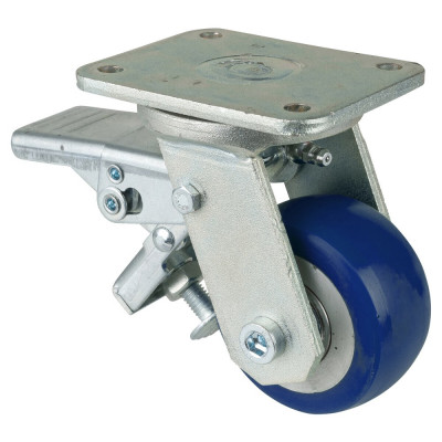 Roulette Pivotante à frein Charge Lourde Polyuréthane moulé Besothane - Ø80mm - 170kg