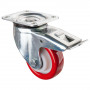 Roulette Pivotante à frein Charge Lourde Polyuréthane rouge - Ø125mm - 400kg