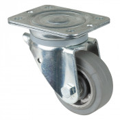 Roulette Pivotante Charge Lourde Caoutchouc élastique gris - Ø100mm - 150kg