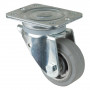 Roulette Pivotante Charge Lourde Caoutchouc élastique gris - Ø100mm - 150kg