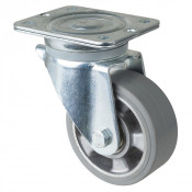 Roulette Pivotante Charge Lourde Caoutchouc élastique gris - Ø125mm - 220kg