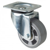 Roulette Pivotante Charge Lourde Caoutchouc élastique gris - Ø125mm - 220kg
