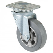 Roulette Pivotante Charge Lourde Caoutchouc élastique gris - Ø160mm - 350kg