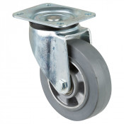 Roulette Pivotante Charge Lourde Caoutchouc élastique gris - Ø160mm - 350kg