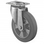 Roulette Pivotante Charge Lourde Caoutchouc élastique gris - Ø200mm - 450kg