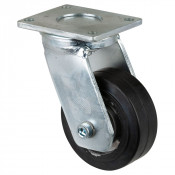 Roulette Pivotante Charge Lourde Caoutchouc élastique noir - Ø100mm - 150kg