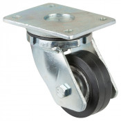 Roulette Pivotante Charge Lourde Caoutchouc élastique noir - Ø100mm - 150kg