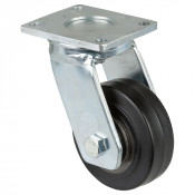 Roulette Pivotante Charge Lourde Caoutchouc élastique noir - Ø100mm - 150kg