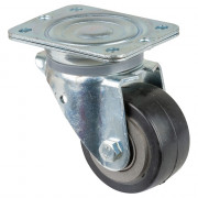 Roulette Pivotante Charge Lourde Caoutchouc élastique noir - Ø100mm - 210kg