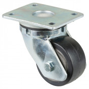 Roulette Pivotante Charge Lourde Caoutchouc élastique noir - Ø100mm - 210kg
