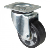 Roulette Pivotante Charge Lourde Caoutchouc élastique noir - Ø125mm - 220kg