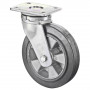 Roulette Pivotante Charge Lourde Caoutchouc élastique noir - Ø125mm - 220kg