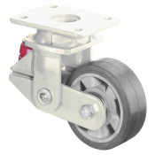 Roulette Pivotante Charge Lourde Caoutchouc élastique noir - Ø125mm - 220kg