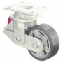 Roulette Pivotante Charge Lourde Caoutchouc élastique noir - Ø125mm - 220kg