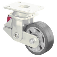 Roulette Pivotante Charge Lourde Caoutchouc élastique noir - Ø125mm - 220kg Roulette Pivotante Charge Lourde Caoutchouc élastique noir - Ø125mm - 220kg