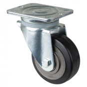 Roulette Pivotante Charge Lourde Caoutchouc élastique noir - Ø125mm - 275kg