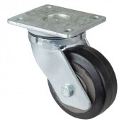 Roulette Pivotante Charge Lourde Caoutchouc élastique noir - Ø125mm - 275kg