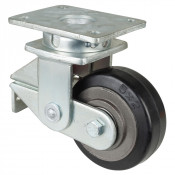 Roulette Pivotante Charge Lourde Caoutchouc élastique noir - Ø125mm - 275kg