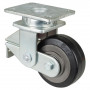 Roulette Pivotante Charge Lourde Caoutchouc élastique noir - Ø125mm - 275kg