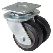 Roulette Pivotante Charge Lourde Caoutchouc élastique noir - Ø125mm - 550kg