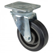 Roulette Pivotante Charge Lourde Caoutchouc élastique noir - Ø150mm - 350kg