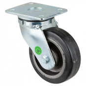 Roulette Pivotante Charge Lourde Caoutchouc élastique noir - Ø150mm - 350kg