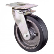 Roulette Pivotante Charge Lourde Caoutchouc élastique noir - Ø150mm - 350kg