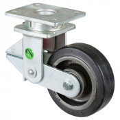 Roulette Pivotante Charge Lourde Caoutchouc élastique noir - Ø150mm - 350kg