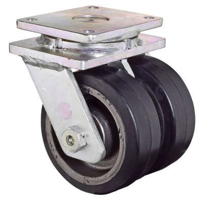 Roulette Pivotante Charge Lourde Caoutchouc élastique noir - Ø150mm - 850kg