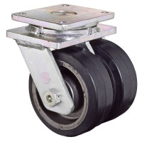 Roulette Pivotante Charge Lourde Caoutchouc élastique noir - Ø150mm - 850kg