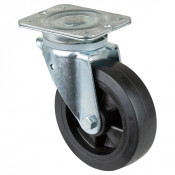 Roulette Pivotante Charge Lourde Caoutchouc élastique noir - Ø160mm - 350kg