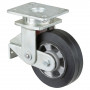 Roulette Pivotante Charge Lourde Caoutchouc élastique noir - Ø160mm - 350kg