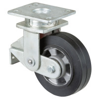 Roulette Pivotante Charge Lourde Caoutchouc élastique noir - Ø160mm - 350kg Roulette Pivotante Charge Lourde Caoutchouc élastique noir - Ø160mm - 350kg