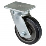 Roulette Pivotante Charge Lourde Caoutchouc élastique noir - Ø200mm - 450kg