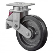 Roulette Pivotante Charge Lourde Caoutchouc élastique noir - Ø200mm - 450kg