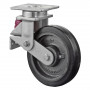 Roulette Pivotante Charge Lourde Caoutchouc élastique noir - Ø200mm - 450kg