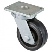 Roulette Pivotante Charge Lourde Caoutchouc élastique noir - Ø200mm - 550kg