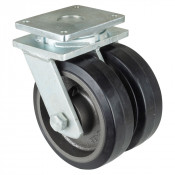 Roulette Pivotante Charge Lourde Caoutchouc élastique noir - Ø250mm - 1500kg