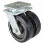 Roulette Pivotante Charge Lourde Caoutchouc élastique noir - Ø250mm - 1500kg