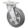 Roulette Pivotante Charge Lourde Caoutchouc élastique noir - Ø250mm - 580kg