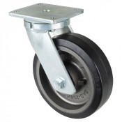Roulette Pivotante Charge Lourde Caoutchouc élastique noir - Ø250mm - 750kg